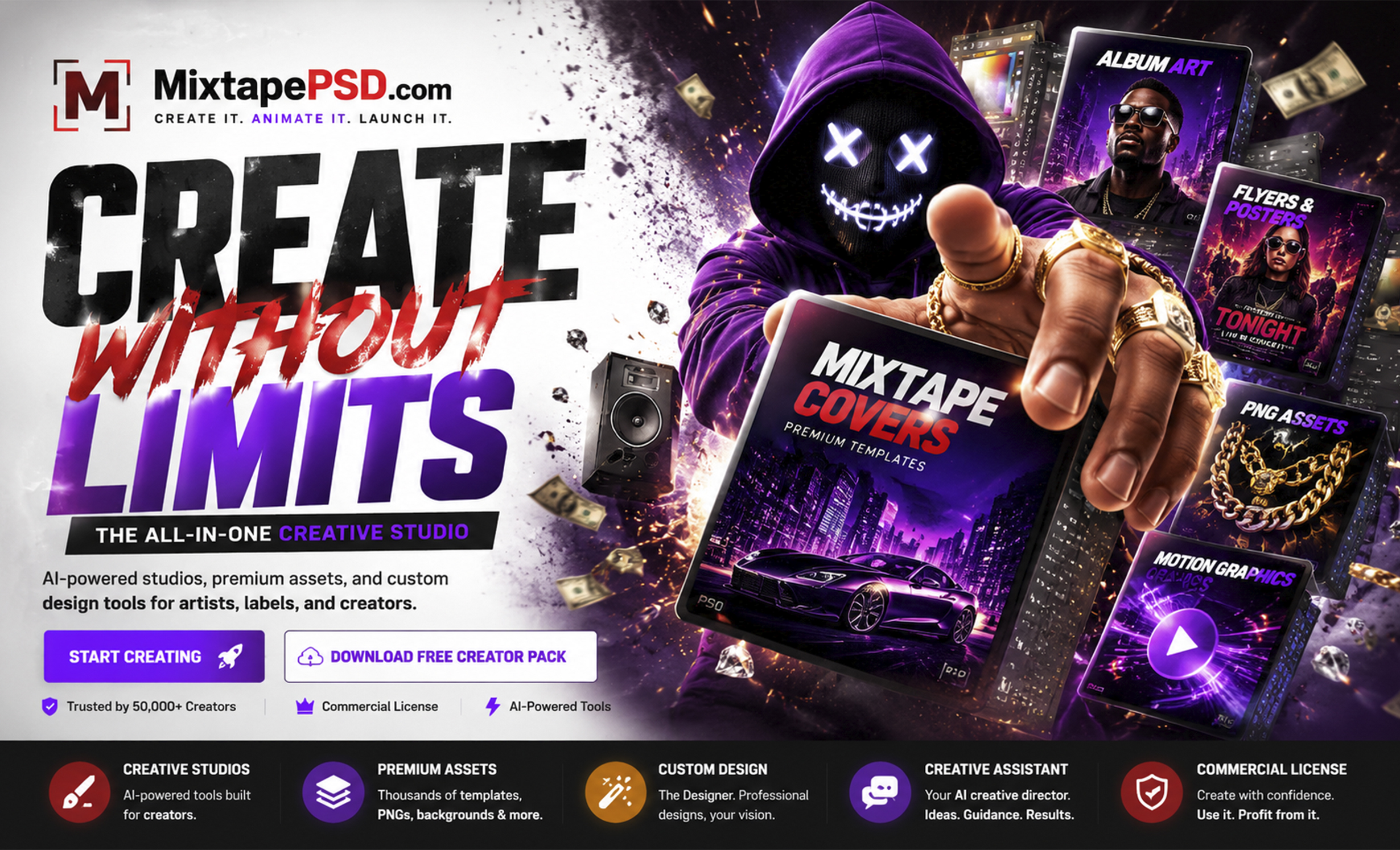 MixtapePSD premium hero banner